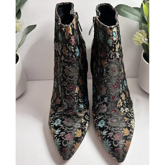SAM EDELMAN Olette Floral Brocade Tapestry Women's Sz 6 Stiletto Ankle Boots +🎁 - Picture 2 of 11
